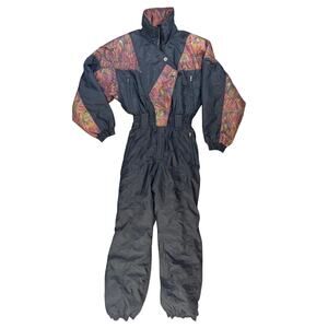 Edelweiss Snowsuit Ski Suit One Piece 90s Vintage Black